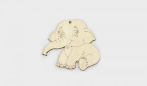 Ξύλινος Ελέφαντας Μεσαίος  7x8cm