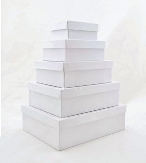 Κουτί-Λευκό-Παραλληλόγραμμο-Χειροποίητο-Σέτ 5 Τεμάχια