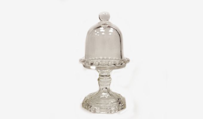 ΓΥΑΛΙΝΗ ΤΟΥΡΤΙΕΡΑ ΜΕ ΒΑΣΗ 17cm x 9.5cm X147 GJ 0503259