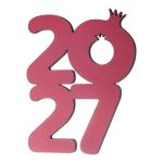 Ξύλινο Διακοσμητικό 2027 με Σχέδιο Ροδιού Διάφορα Χρώματα ΝΒ789 8x6.2εκ
