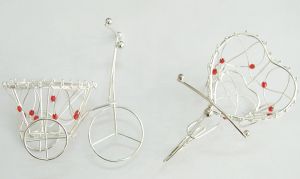 Μεταλλικό Ποδήλατο Κόκκινη Χάντρα /50 Τεμάχια στο χρώμα
