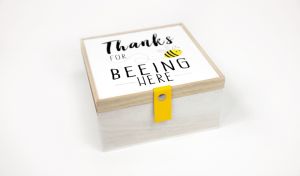 Ξύλινο Κουτί THANKS  Μελισσούλα 15 cm