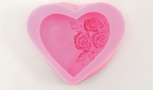 Καλούπι Σιλικόνης Καρδιά Λουλουδάκια LOVE 7χ5,5cm