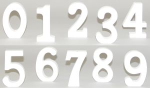 Ξύλινοι Αριθμοί Λευκό 11 cm