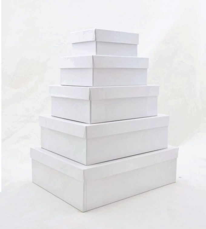 Κουτί-Λευκό-Παραλληλόγραμμο-Χειροποίητο-Σέτ 5 Τεμάχια
