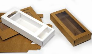 ΧΑΡΤΙΝΟ ΚΟΥΤΙ ΣΥΡΤΑΡΩΤΟ ΜΕ ΠΑΡΑΘΥΡΟ 27cm x 12cm x 5cm 0402157