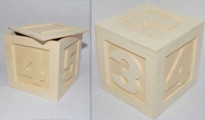 Ξύλινο Κουτί Με Αριθμούς 12,5 cm